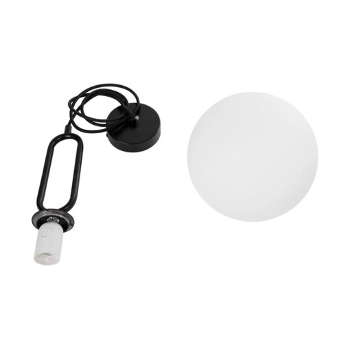 kelvo® BELLISSIMO KLV-101-0373 Κρεμαστό Φωτιστικό Οροφής για Λάμπα με Ντουί E27 AC 220-240V IP20 – Μαύρο Ματ & Λευκό – Μ20 x Π20 x Υ42cm