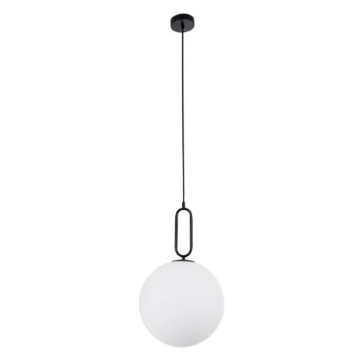 kelvo® BELLISSIMO KLV-101-0374 Κρεμαστό Φωτιστικό Οροφής για Λάμπα με Ντουί E27 AC 220-240V IP20 – Μαύρο Ματ & Λευκό – Μ30 x Π30 x Υ52cm