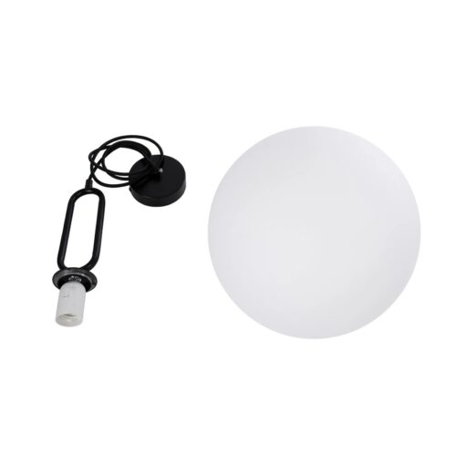 kelvo® BELLISSIMO KLV-101-0374 Κρεμαστό Φωτιστικό Οροφής για Λάμπα με Ντουί E27 AC 220-240V IP20 – Μαύρο Ματ & Λευκό – Μ30 x Π30 x Υ52cm