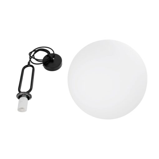 kelvo® BELLISSIMO KLV-101-0375 Κρεμαστό Φωτιστικό Οροφής για Λάμπα με Ντουί E27 AC 220-240V IP20 – Μαύρο Ματ & Λευκό – Μ40 x Π40 x Υ62cm