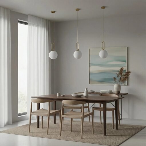 kelvo® BELLISSIMO KLV-101-0376 Κρεμαστό Φωτιστικό Οροφής για Λάμπα με Ντουί E27 AC 220-240V IP20 – Χρυσό Βούρτσας Πλατίνα & Λευκό – Μ20 x Π20 x Υ42cm