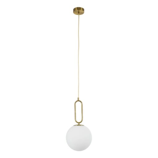 kelvo® BELLISSIMO KLV-101-0376 Κρεμαστό Φωτιστικό Οροφής για Λάμπα με Ντουί E27 AC 220-240V IP20 – Χρυσό Βούρτσας Πλατίνα & Λευκό – Μ20 x Π20 x Υ42cm