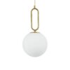 kelvo® BELLISSIMO KLV-101-0376 Κρεμαστό Φωτιστικό Οροφής για Λάμπα με Ντουί E27 AC 220-240V IP20 – Χρυσό Βούρτσας Πλατίνα & Λευκό – Μ20 x Π20 x Υ42cm