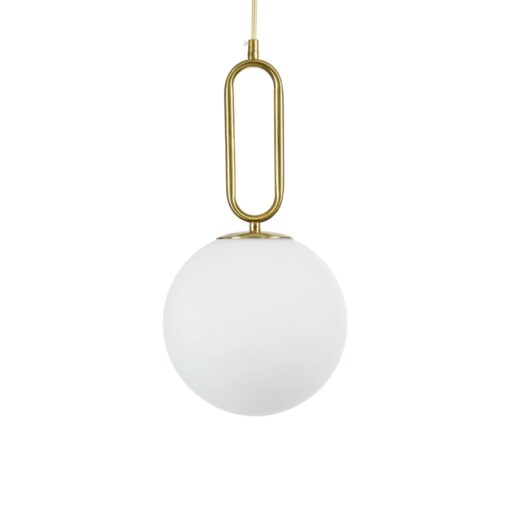 kelvo® BELLISSIMO KLV-101-0376 Κρεμαστό Φωτιστικό Οροφής για Λάμπα με Ντουί E27 AC 220-240V IP20 – Χρυσό Βούρτσας Πλατίνα & Λευκό – Μ20 x Π20 x Υ42cm