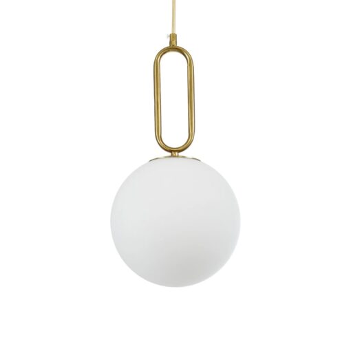 kelvo® BELLISSIMO KLV-101-0376 Κρεμαστό Φωτιστικό Οροφής για Λάμπα με Ντουί E27 AC 220-240V IP20 – Χρυσό Βούρτσας Πλατίνα & Λευκό – Μ20 x Π20 x Υ42cm