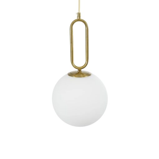 kelvo® BELLISSIMO KLV-101-0376 Κρεμαστό Φωτιστικό Οροφής για Λάμπα με Ντουί E27 AC 220-240V IP20 – Χρυσό Βούρτσας Πλατίνα & Λευκό – Μ20 x Π20 x Υ42cm