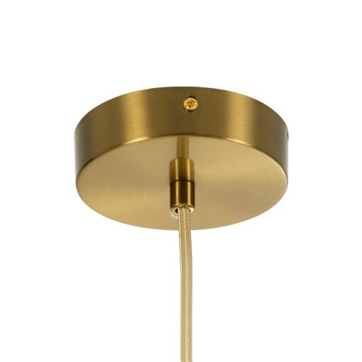 kelvo® BELLISSIMO KLV-101-0376 Κρεμαστό Φωτιστικό Οροφής για Λάμπα με Ντουί E27 AC 220-240V IP20 – Χρυσό Βούρτσας Πλατίνα & Λευκό – Μ20 x Π20 x Υ42cm