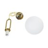 kelvo® BELLISSIMO KLV-101-0376 Κρεμαστό Φωτιστικό Οροφής για Λάμπα με Ντουί E27 AC 220-240V IP20 – Χρυσό Βούρτσας Πλατίνα & Λευκό – Μ20 x Π20 x Υ42cm