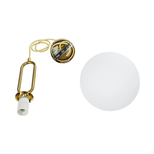 kelvo® BELLISSIMO KLV-101-0376 Κρεμαστό Φωτιστικό Οροφής για Λάμπα με Ντουί E27 AC 220-240V IP20 – Χρυσό Βούρτσας Πλατίνα & Λευκό – Μ20 x Π20 x Υ42cm