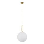 kelvo® BELLISSIMO KLV-101-0377 Κρεμαστό Φωτιστικό Οροφής για Λάμπα με Ντουί E27 AC 220-240V IP20 – Χρυσό Βούρτσας Πλατίνα & Λευκό – Μ30 x Π30 x Υ52cm