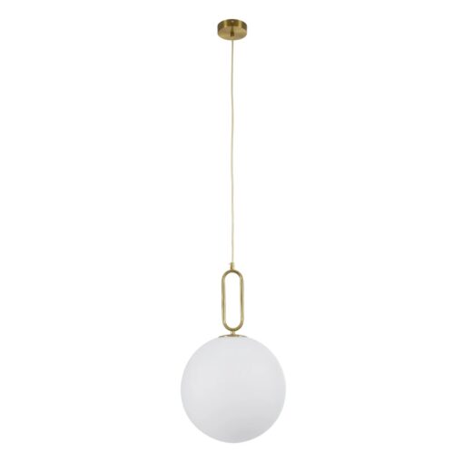 kelvo® BELLISSIMO KLV-101-0377 Κρεμαστό Φωτιστικό Οροφής για Λάμπα με Ντουί E27 AC 220-240V IP20 – Χρυσό Βούρτσας Πλατίνα & Λευκό – Μ30 x Π30 x Υ52cm