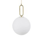 kelvo® BELLISSIMO KLV-101-0377 Κρεμαστό Φωτιστικό Οροφής για Λάμπα με Ντουί E27 AC 220-240V IP20 – Χρυσό Βούρτσας Πλατίνα & Λευκό – Μ30 x Π30 x Υ52cm
