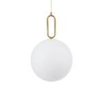 kelvo® BELLISSIMO KLV-101-0377 Κρεμαστό Φωτιστικό Οροφής για Λάμπα με Ντουί E27 AC 220-240V IP20 – Χρυσό Βούρτσας Πλατίνα & Λευκό – Μ30 x Π30 x Υ52cm