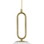 kelvo® BELLISSIMO KLV-101-0377 Κρεμαστό Φωτιστικό Οροφής για Λάμπα με Ντουί E27 AC 220-240V IP20 – Χρυσό Βούρτσας Πλατίνα & Λευκό – Μ30 x Π30 x Υ52cm