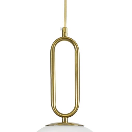 kelvo® BELLISSIMO KLV-101-0377 Κρεμαστό Φωτιστικό Οροφής για Λάμπα με Ντουί E27 AC 220-240V IP20 – Χρυσό Βούρτσας Πλατίνα & Λευκό – Μ30 x Π30 x Υ52cm