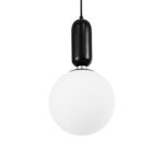 kelvo® ESTETICO KLV-101-0379 Κρεμαστό Φωτιστικό Οροφής για Λάμπα με Ντουί E27 AC 220-240V IP20 – Μαύρο Ματ & Λευκό – Μ20 x Π20 x Υ38cm
