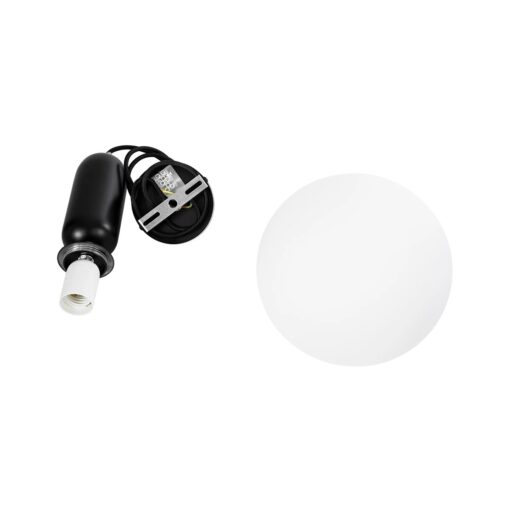 kelvo® ESTETICO KLV-101-0379 Κρεμαστό Φωτιστικό Οροφής για Λάμπα με Ντουί E27 AC 220-240V IP20 – Μαύρο Ματ & Λευκό – Μ20 x Π20 x Υ38cm