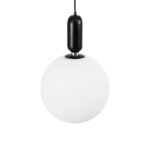 kelvo® ESTETICO KLV-101-0380 Κρεμαστό Φωτιστικό Οροφής για Λάμπα με Ντουί E27 AC 220-240V IP20 – Μαύρο Ματ & Λευκό – Μ30 x Π30 x Υ48cm