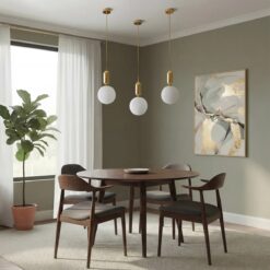 kelvo® ESTETICO KLV-101-0382 Κρεμαστό Φωτιστικό Οροφής για Λάμπα με Ντουί E27 AC 220-240V IP20 – Χρυσό Βούρτσας Πλατίνα & Λευκό – Μ20 x Π20 x Υ38cm