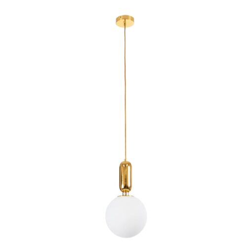 kelvo® ESTETICO KLV-101-0382 Κρεμαστό Φωτιστικό Οροφής για Λάμπα με Ντουί E27 AC 220-240V IP20 – Χρυσό Βούρτσας Πλατίνα & Λευκό – Μ20 x Π20 x Υ38cm