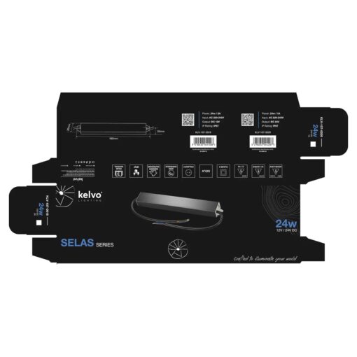 kelvo® SELAS KLV-107-0019 Τροφοδοτικό/Μετασχηματιστής Class II SELV 24W 2A AC 220-240V σε DC 12V Αδιάβροχο IP67 – Γκρι Ανθρακί Ματ – Μ18.2 x Π3 x Υ2cm – 5 Χρόνια Εγγύηση