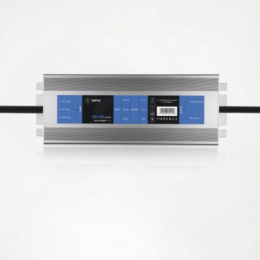 kelvo® SELAS KLV-107-0024 Τροφοδοτικό/Μετασχηματιστής Class I PELV 150W 12.5A AC 220-240V σε DC 12V Αδιάβροχο IP67 – Γκρι Ανθρακί Ματ – Μ18.9 x Π6.5 x Υ2.2cm – 5 Χρόνια Εγγύηση