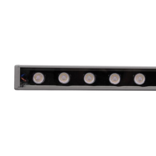 GLOBOSTAR® WASHERFAIA S-90093 Μπάρα Φωτισμού Wall Washer LED 24W 2880lm 15° DC 24V Αδιάβροχο IP65 Ψυχρό Λευκό 6000K Dimmable – Bridgelux SMD Chip – Ασημί – Μ100 x Π4 x Υ6.1cm – 3 Χρόνια Εγγύηση