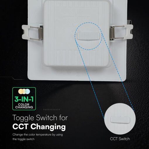 CCT LED Panel V-TAC Cree Chip 24W 2640lm 3in1 Τετράγωνο Χωνευτό 30x30cm 6yrs Wty 104896VT