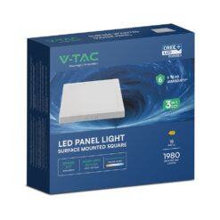 CCT LED Panel V-TAC Cree Chip 18W 1980lm 3in1 Τετράγωνο Επιφανειακό 22x22cm 6yrs Wty 104986VT