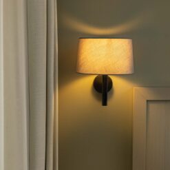 WINDSOR WALL LAMP BLACK SHADE GRAY 1xE27 Faro Barcelona 1-FR20221-129