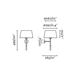 WINDSOR WALL LAMP CON LECTOR BLACK SCR. GRAY 1xE27 Faro Barcelona 1-FR20223-129