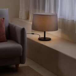 WINDSOR DESK LAMP BLACK SHADE GRAY 1xE27 Faro Barcelona 1-FR20225-130