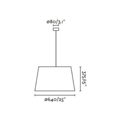 WINDSOR PENDANT LAMP SIMPLE BLACK SCR. LINEN 3xE27 Faro Barcelona 1-FR20229-153