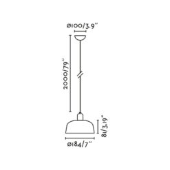 TATAWIN PENDANT LAMP SCR. METAL S BLUE GRAYISH 1xE Faro Barcelona 1-FR20339-142
