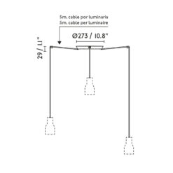 TATAWIN PENDANT LAMP SHADE METAL M GREEN 3xE27 Faro Barcelona 1-FR20340-149-3L