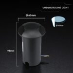 V‑TAC LED Χωνευτό Φωτιστικό 1W 50lm 6400K IP67 Στρογγυλό – 211468