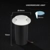 1W LED Χωνευτό Φωτιστικό Δαπέδου 6400K Λευκό IP67 V-TAC 211471VT