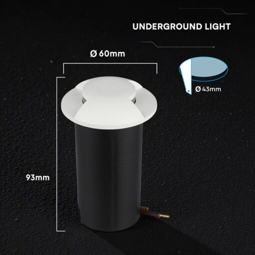 1W LED Χωνευτό Φωτιστικό Δαπέδου 6400K Λευκό IP67 V-TAC 211471VT