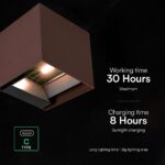 V‑TAC Ηλιακό Φωτιστικό Τοίχου 9W 800lm 3in1 με Ανιχνευτή Κίνησης IP65 Corten – 23824‑1
