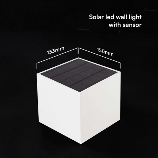 Ηλιακό LED Φωτιστικό Τοίχου 9W 800 lm 3in1 PIR Sensor IP65 – Λευκό V-TAC 24063‑1