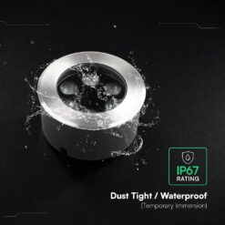 V‑TAC LED Χωνευτό Φωτιστικό 6W 387lm 3000K IP67 Στρογγυλό Silver – 24219