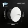 V‑TAC LED Φωτιστικό Σκαλοπατιών 3W 230lm 3000K IP65 Στρογγυλό Λευκό – 24230