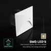 V‑TAC LED Φωτιστικό Σκαλοπατιών 3W 230lm 3000K IP65 Τετράγωνο Λευκό – 24231