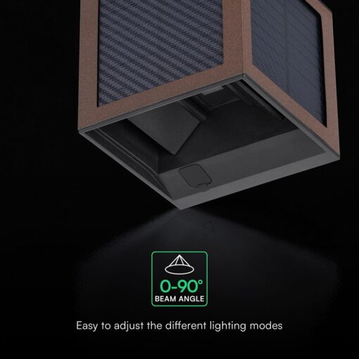 V‑TAC Ηλιακό Φωτιστικό Τοίχου 9W 900lm 3in1 με Ανιχνευτή Κίνησης IP65 Καφέ – 24294