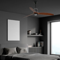 DECO FAN Ø1280 BLACK 3B NOGAL 3000K Faro Barcelona 1-FR33395D1N