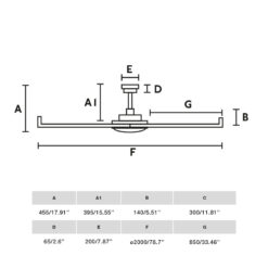 ROTTERDAM 20 XL Ø2000MM BLACK 6P 32W LED 3000K Faro Barcelona 1-FR34203-130