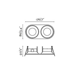 GAS BLACK RECESSED LAMP 2L GU10/MR16 Faro Barcelona 1-FR43421