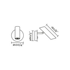 LEO WALL LIGHT BLACK LED 3.5W 2700K Faro Barcelona 1-FR43793