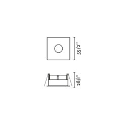 TAST EMP. SQUARE WHITE/WHITE LED 5W 2700K Faro Barcelona 1-FR44002
