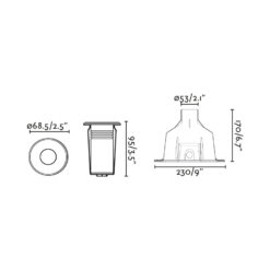 NOK RECESSED IRON IN Ø68,5 LED 5W 4000K 30º 24V Faro Barcelona 1-FR70444